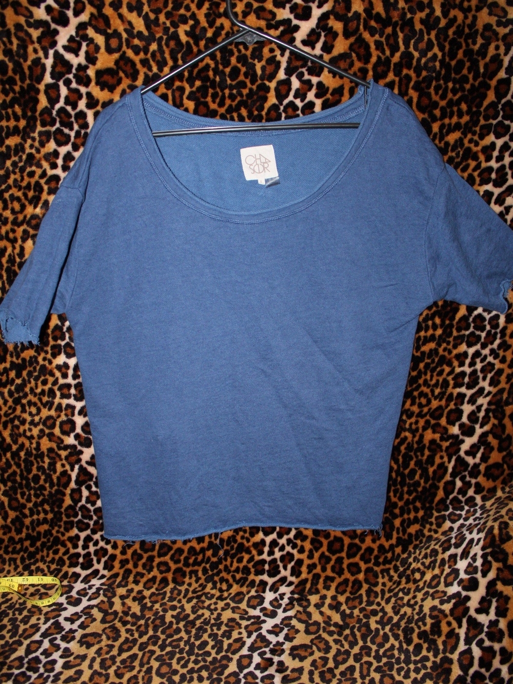 Chaser Women's Slate Blue Scoop Neck Short Sleeve Tee